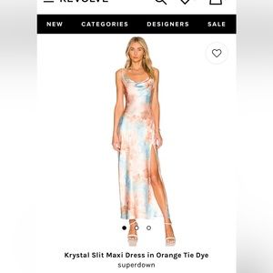 Krystal Slit Maxi Dress in Orange Tie Dye
superdown Size Medium